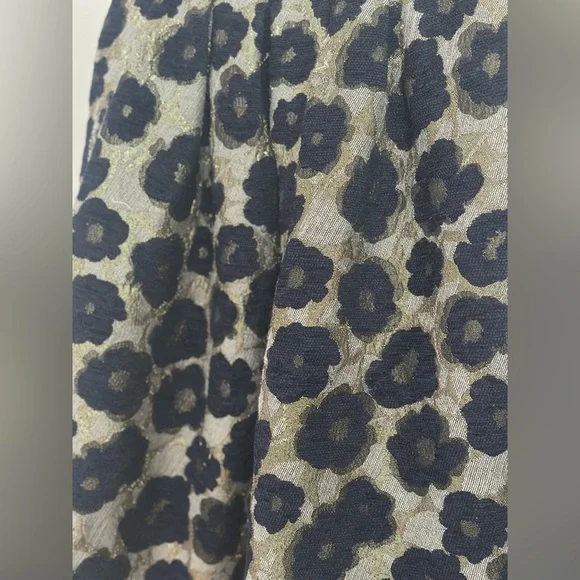 Anthropologie Dress Gallery Floral Brocade Navy and Gold Skirt Size medium EUC - Picture 3 of 12